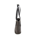 Shoulder Bag Bucket Tote Black Macadam Coated Canvas