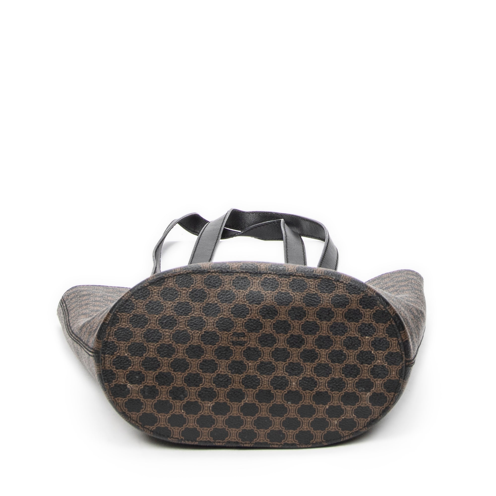 Shoulder Bag Bucket Tote Black Macadam Coated Canvas