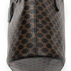 Shoulder Bag Bucket Tote Black Macadam Coated Canvas