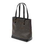 Shoulder Bag Shopping Tote Black Macadam Coated Canvas