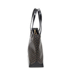 Bolso de hombro Tote de compras de lona revestida Macadam negra