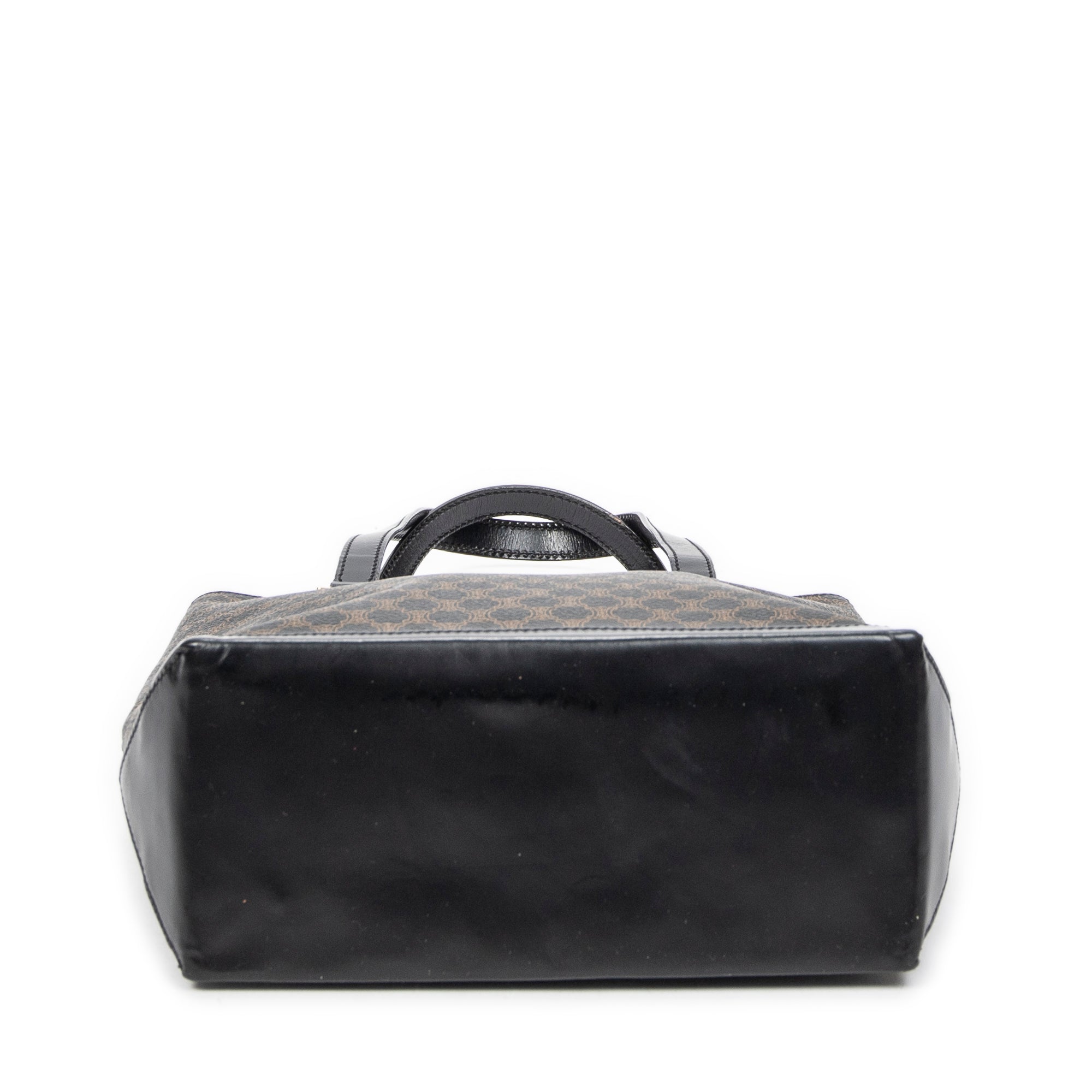 Bolso de hombro Tote de compras de lona revestida Macadam negra