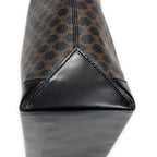 Bolso de hombro Tote de compras de lona revestida Macadam negra