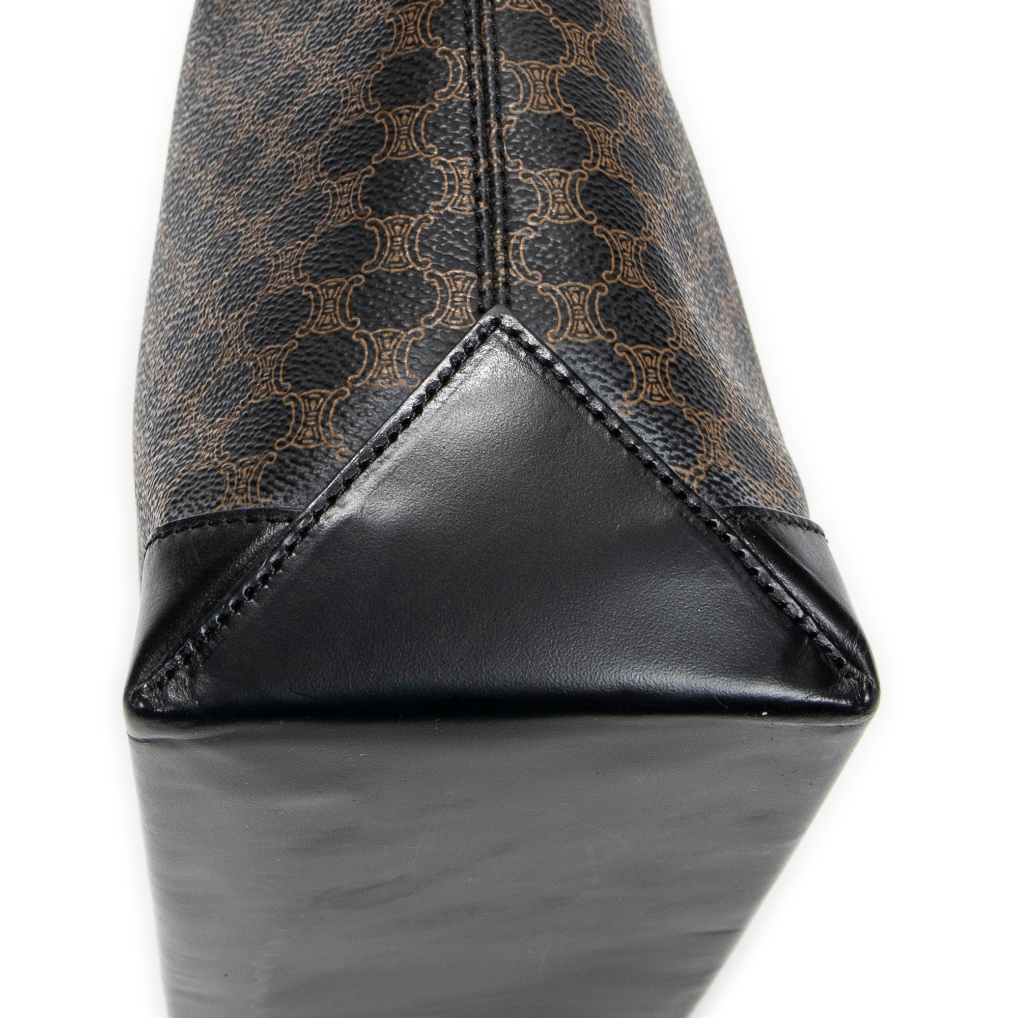 Bolso de hombro Tote de compras de lona revestida Macadam negra