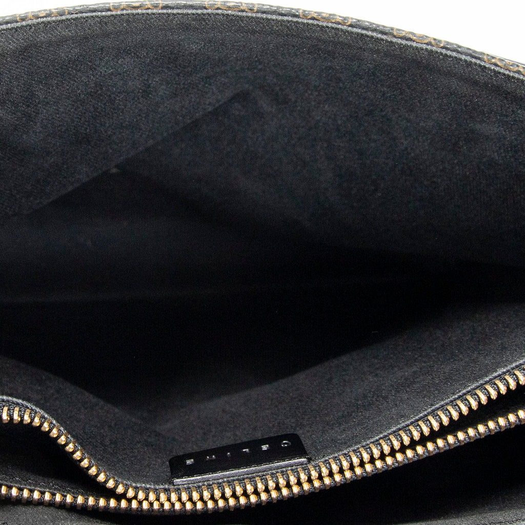Shoulder Bag Shopping Tote Black Macadam Coated Canvas