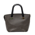 Handbag Zip Top Handle Black Macadam Coated Canvas