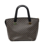 Handbag Zip Top Handle Black Macadam Coated Canvas