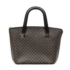 Handbag Zip Top Handle Black Macadam Coated Canvas