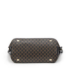 Handbag Zip Top Handle Black Macadam Coated Canvas