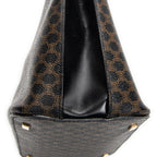 Handbag Zip Top Handle Black Macadam Coated Canvas