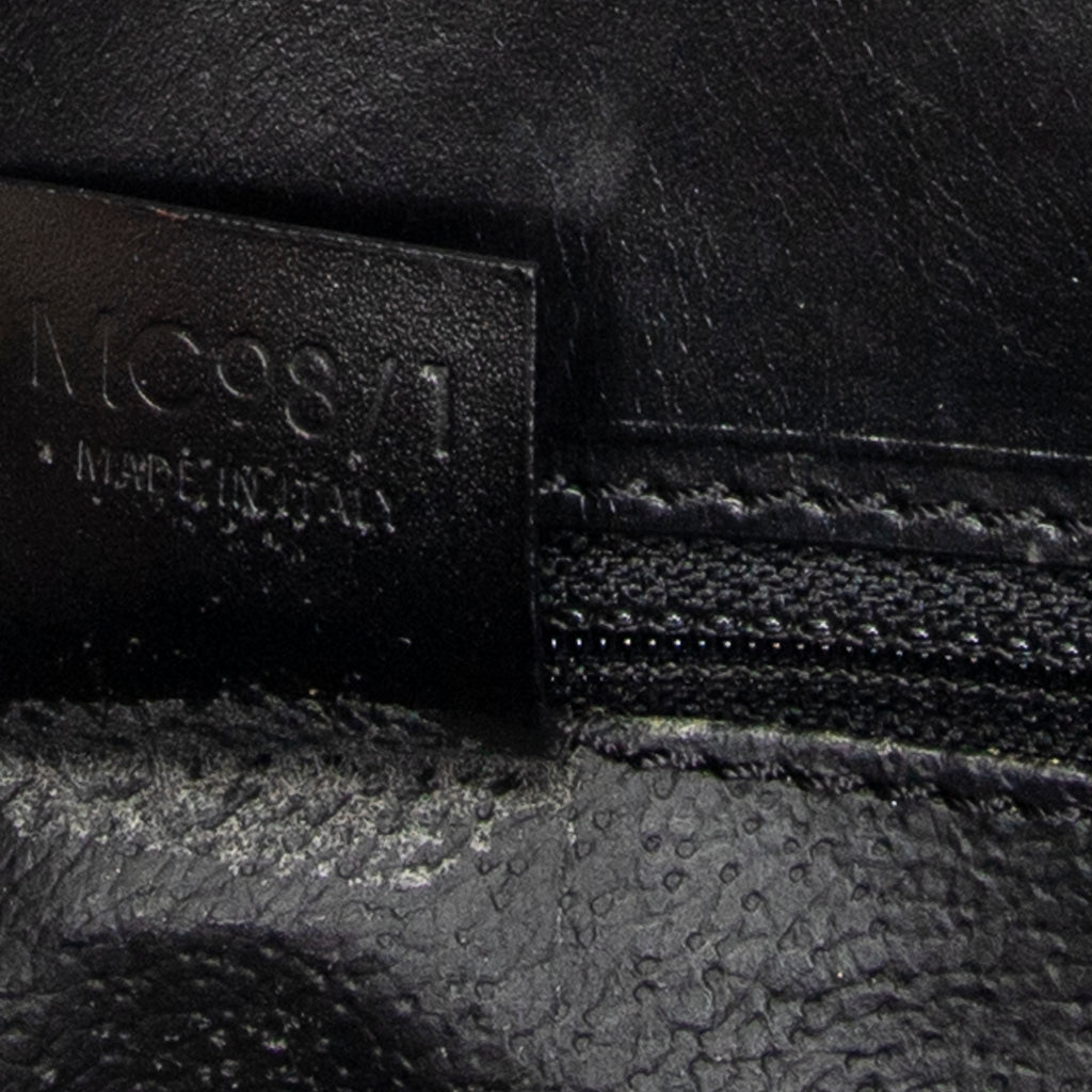 Handbag Zip Top Handle Black Macadam Coated Canvas
