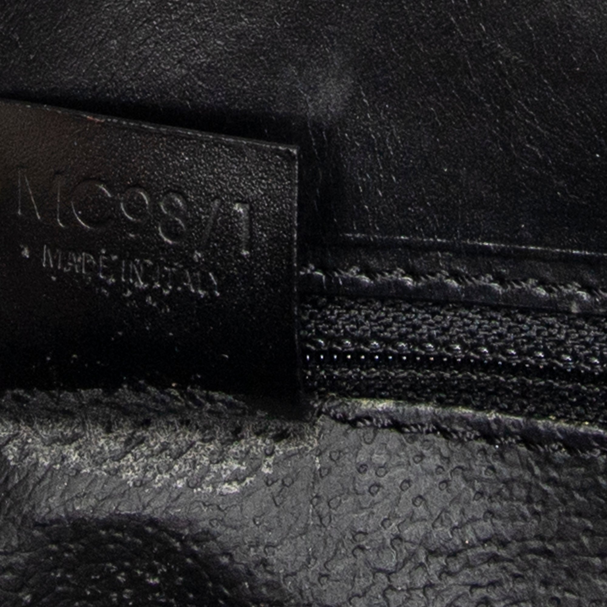 Handbag Zip Top Handle Black Macadam Coated Canvas