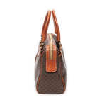 Bolso de mano Boston pequeño de lona revestida Macadam marrón