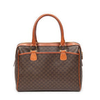 Bolso de mano Boston pequeño de lona revestida Macadam marrón
