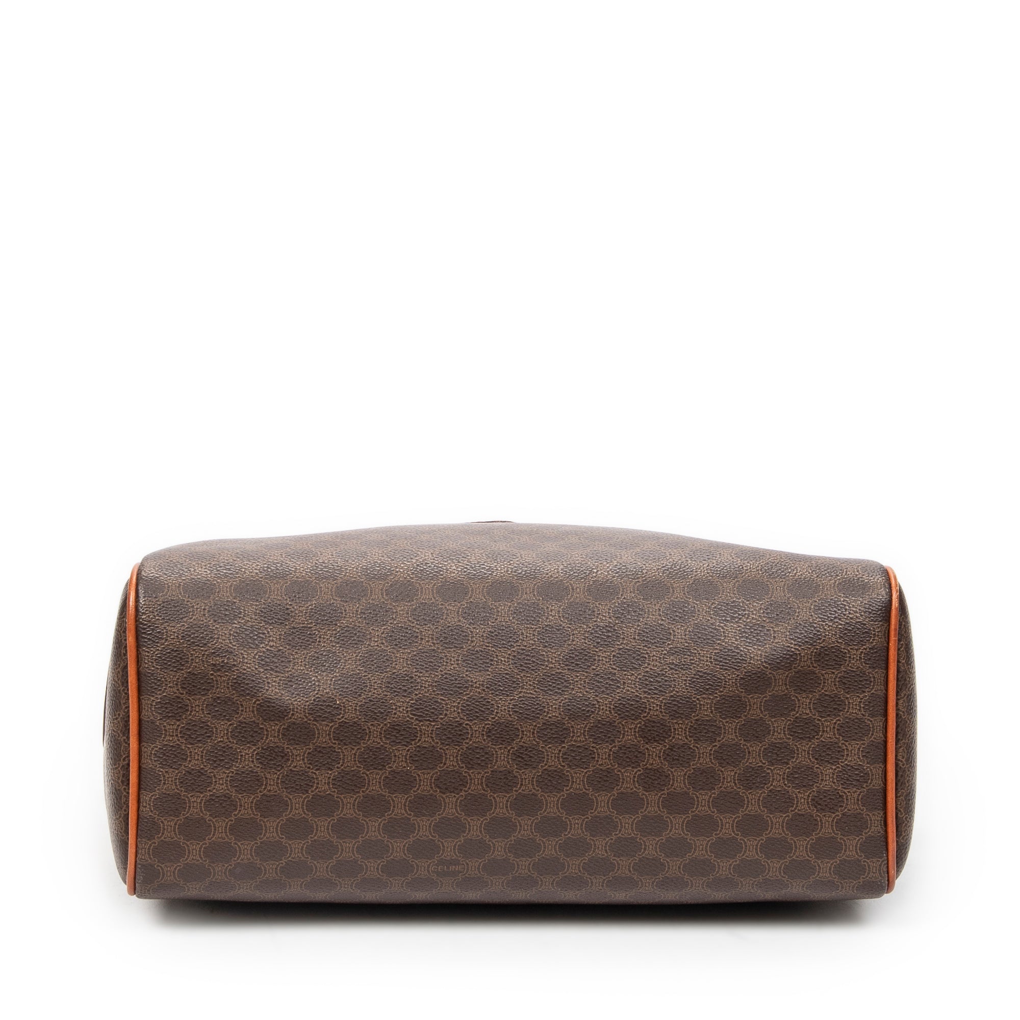 Bolso de mano Boston pequeño de lona revestida Macadam marrón