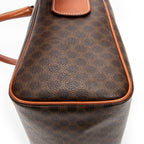 Bolso de mano Boston pequeño de lona revestida Macadam marrón