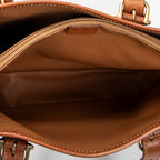 Shoulder Bag Bucket Tote Brown Macadam Coated Canvas