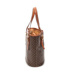 Bolso de hombro tipo cubo Macadam de lona revestida marrón