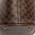 Bolso de hombro tipo cubo Macadam de lona revestida marrón