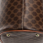Bolso de hombro tipo cubo Macadam de lona revestida marrón