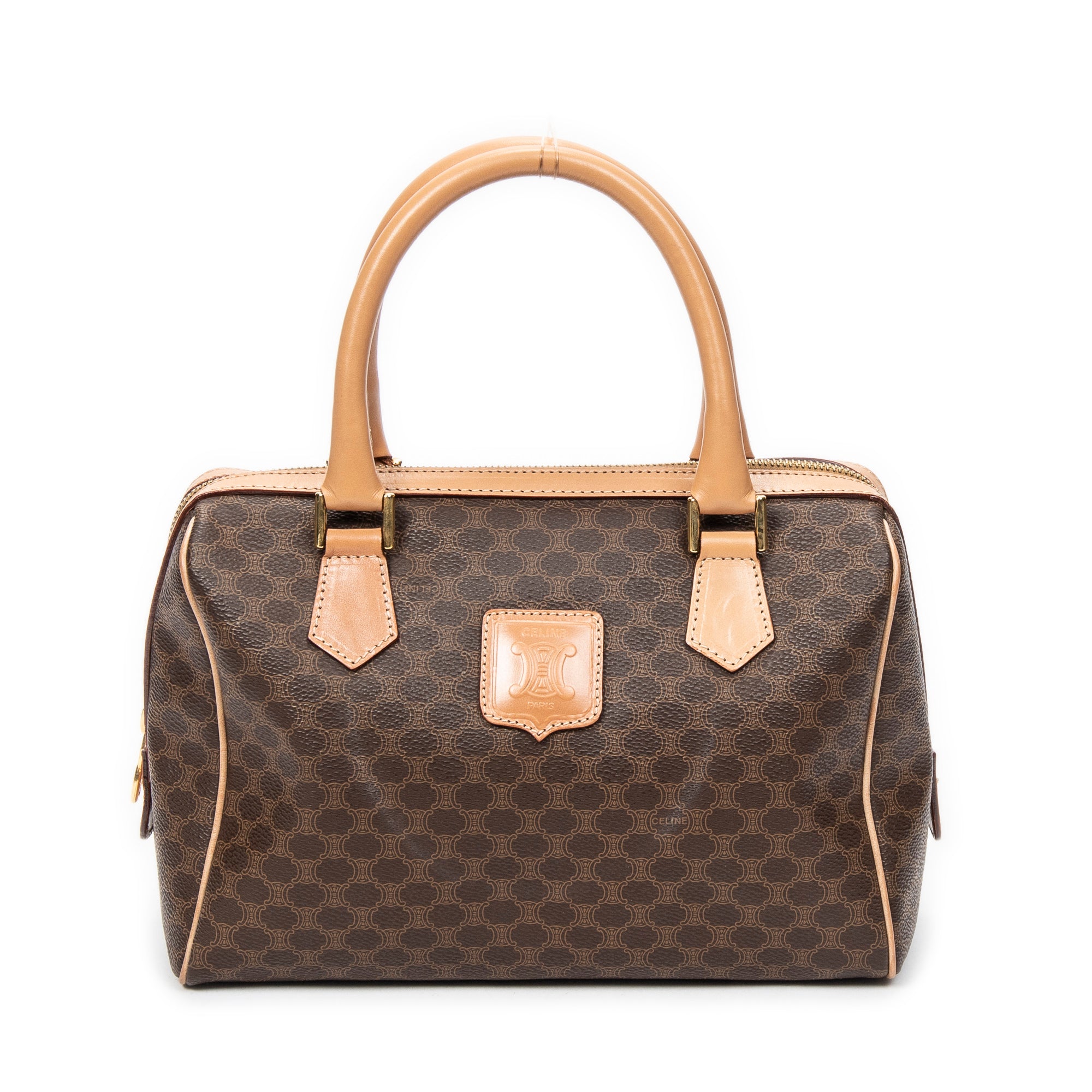 Handbag Small Boston Beige Macadam Coated Canvas