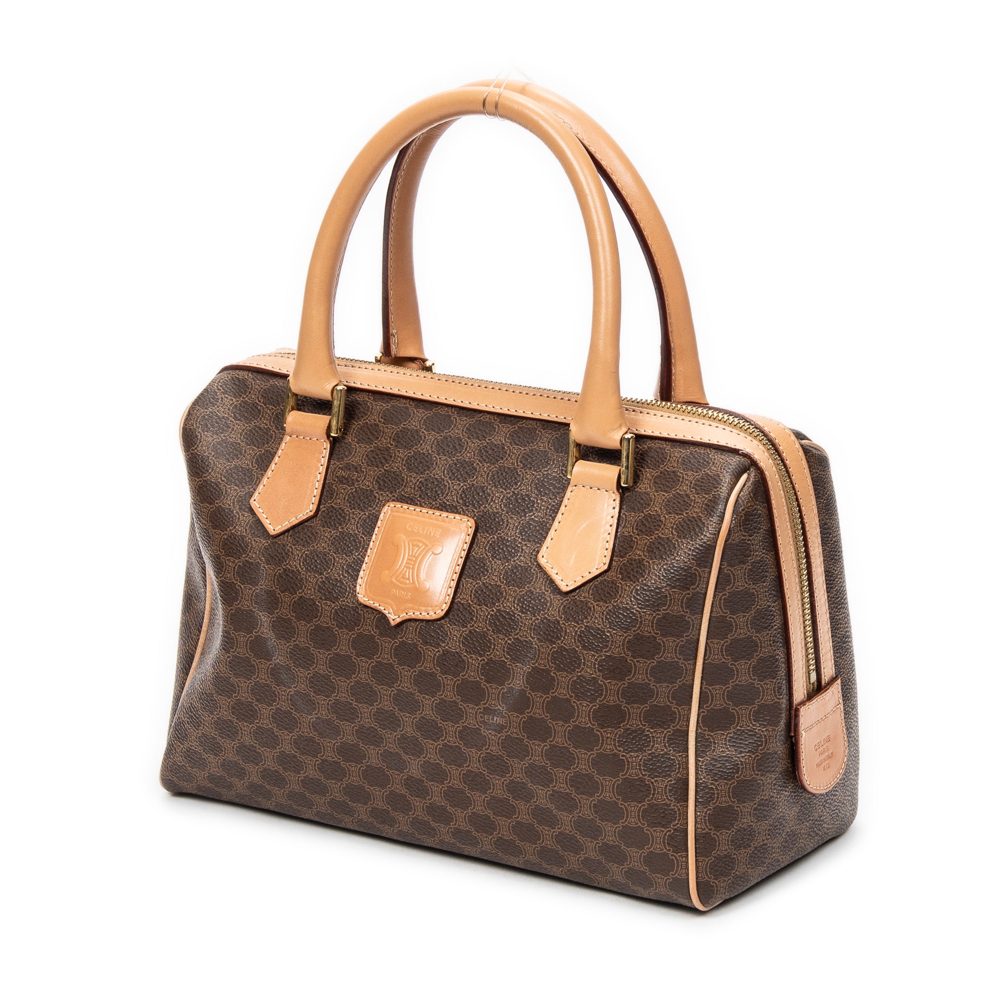 Handbag Small Boston Beige Macadam Coated Canvas