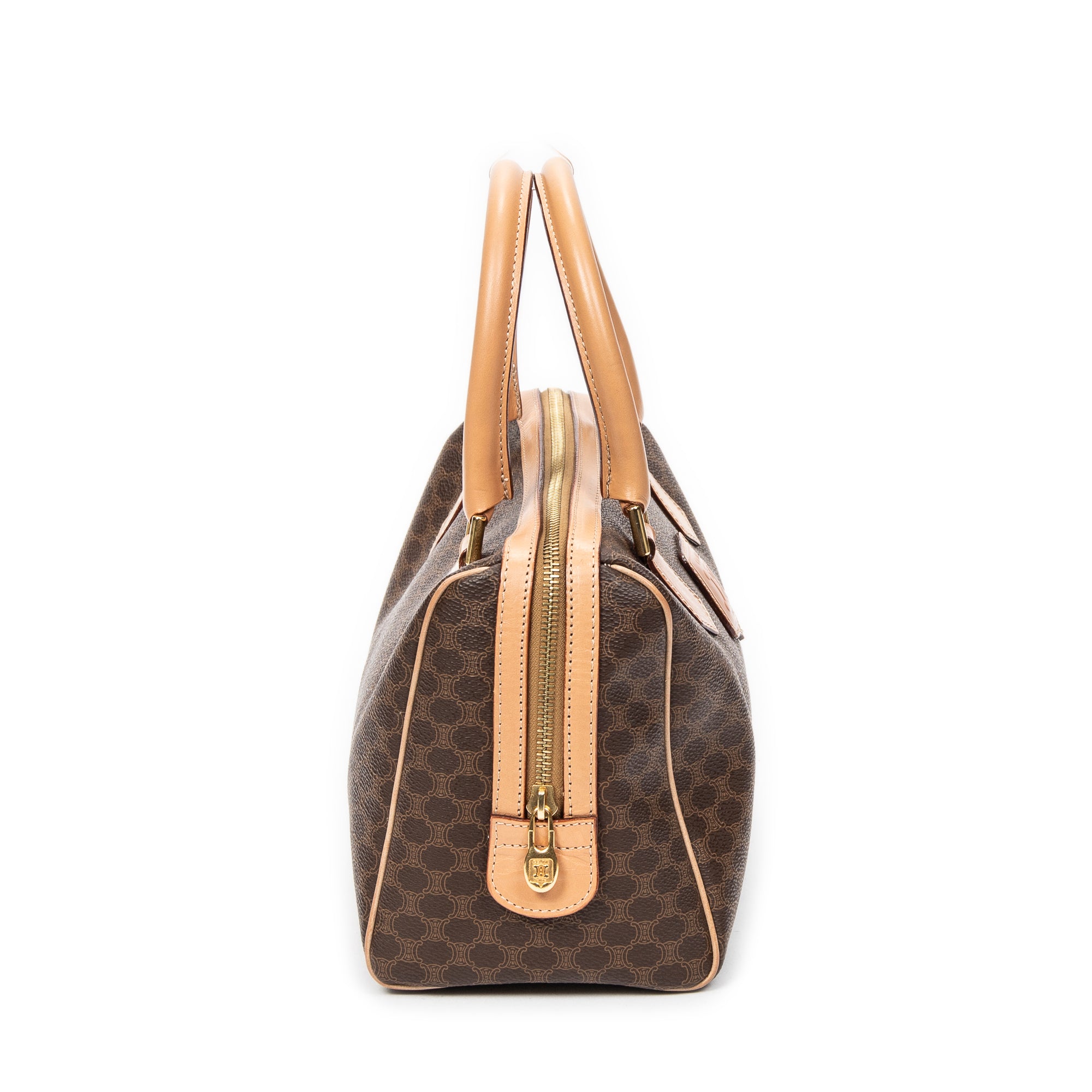 Handbag Small Boston Beige Macadam Coated Canvas