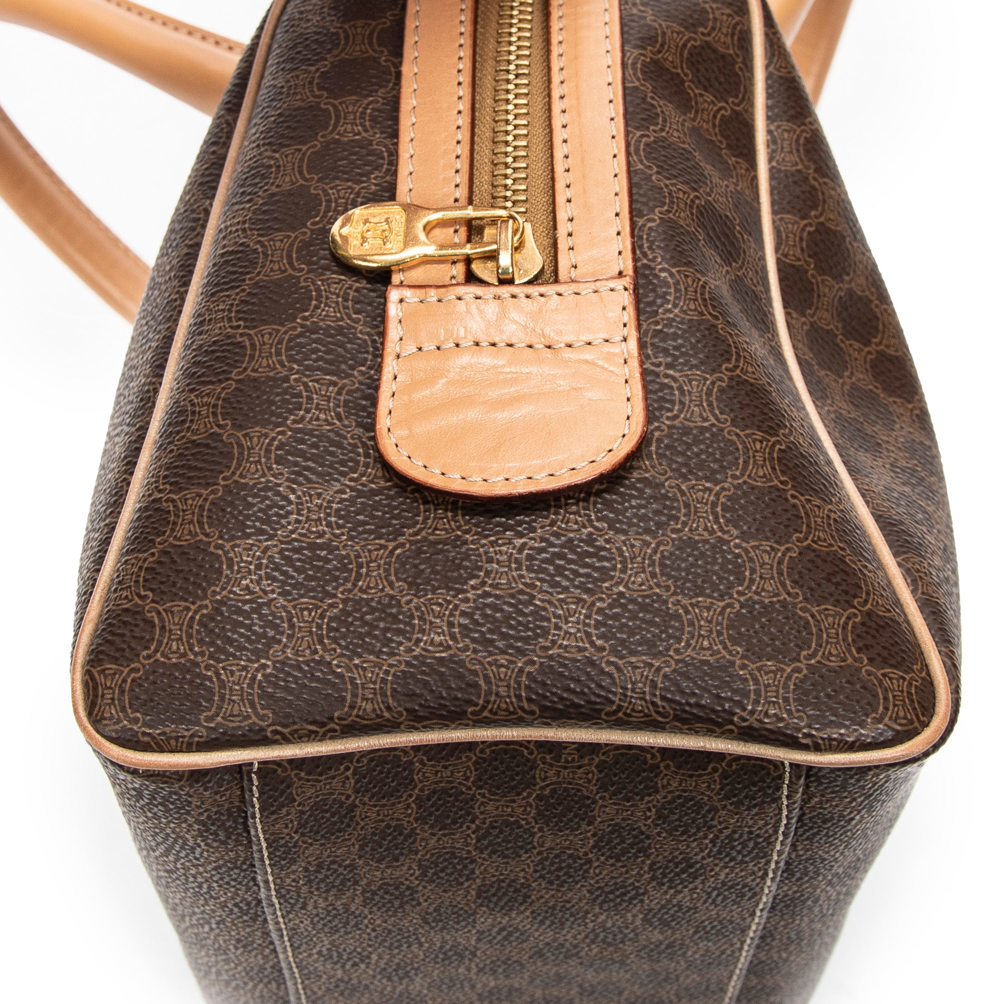 Handbag Small Boston Beige Macadam Coated Canvas