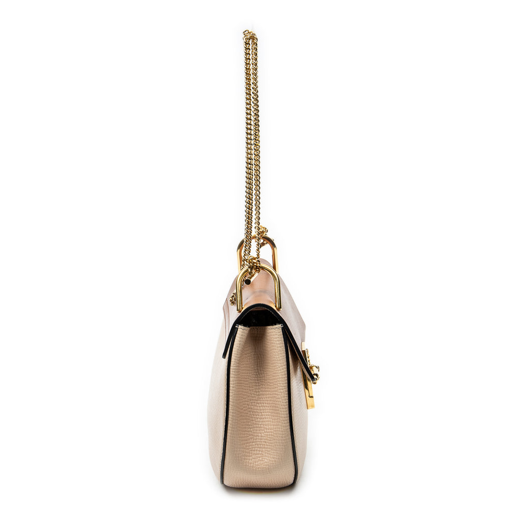 Shoulder Bag Small Drew Peach Grained Calfskin Leather