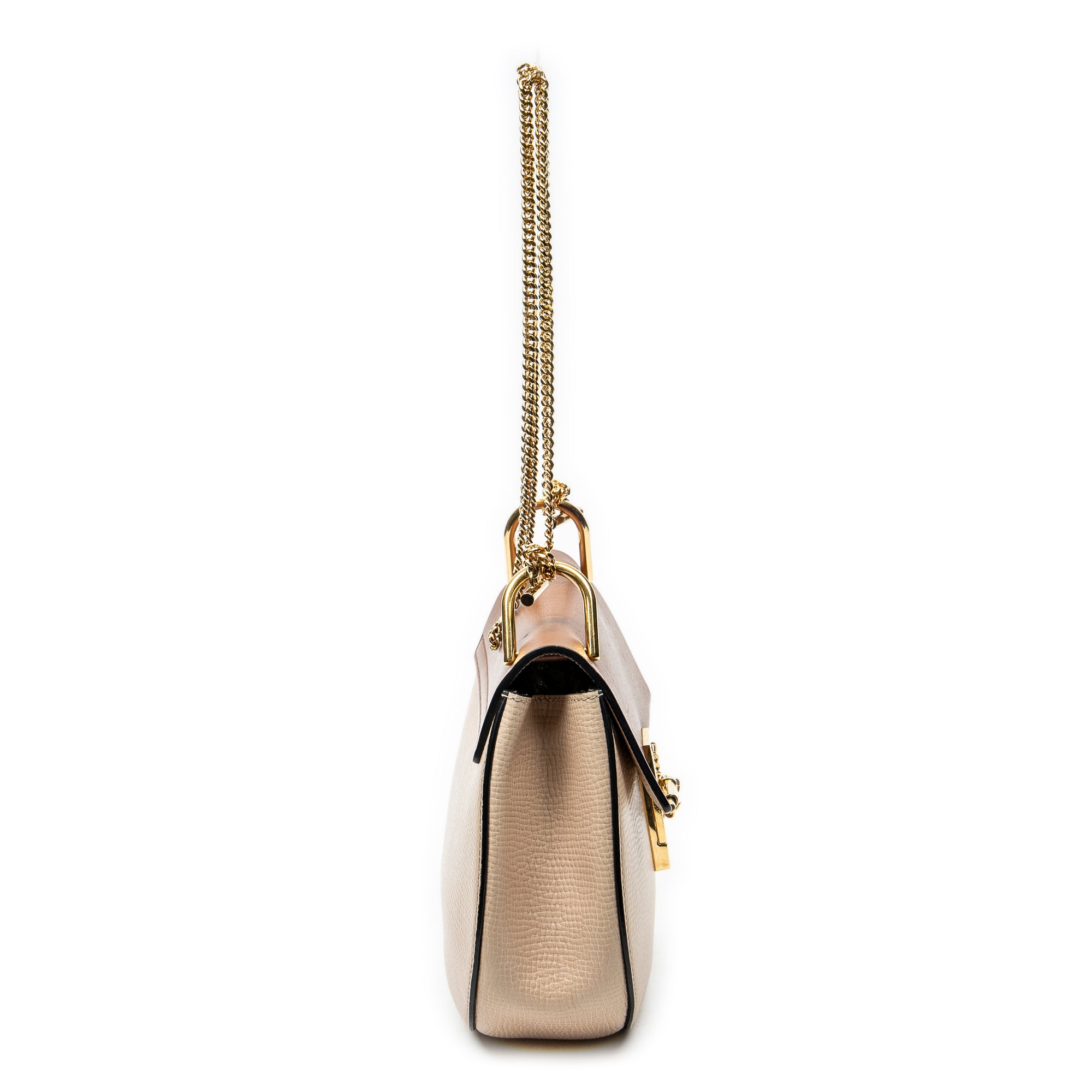Shoulder Bag Small Drew Peach Grained Calfskin Leather