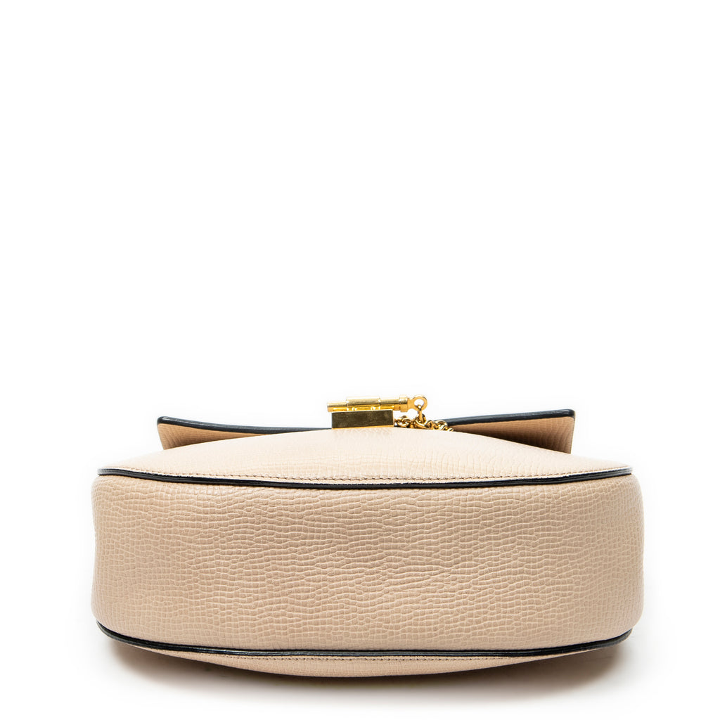 Shoulder Bag Small Drew Peach Grained Calfskin Leather