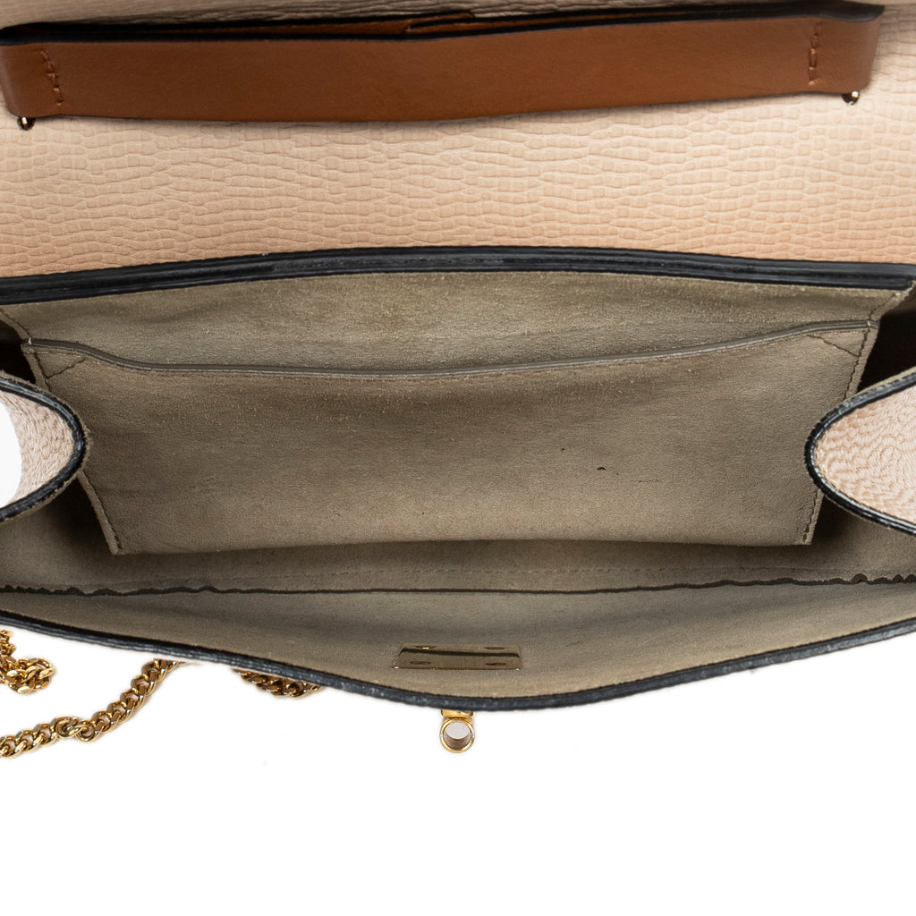 Shoulder Bag Small Drew Peach Grained Calfskin Leather