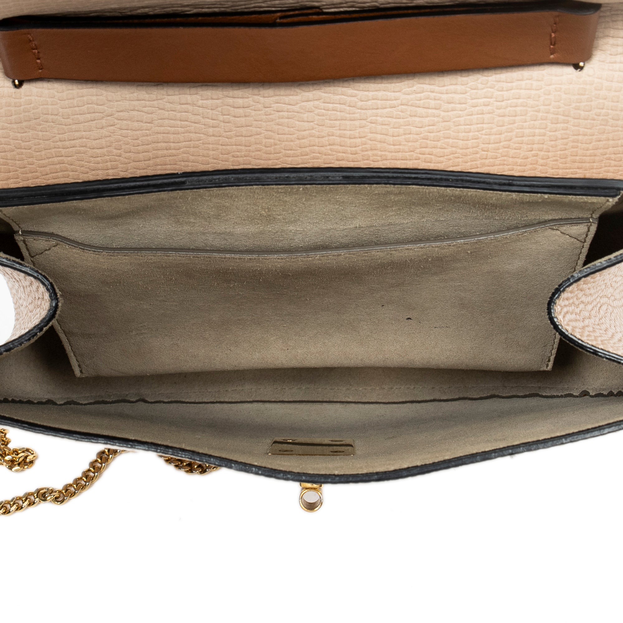 Shoulder Bag Small Drew Peach Grained Calfskin Leather