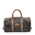 Travel Bag Medium Vintage Travel Boston Grey Honeycomb Coated Canvas