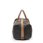 Travel Bag Medium Vintage Travel Boston Grey Honeycomb Coated Canvas