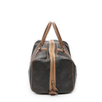 Travel Bag Medium Vintage Travel Boston Grey Honeycomb Coated Canvas