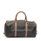 Travel Bag Medium Vintage Travel Boston Grey Honeycomb Coated Canvas