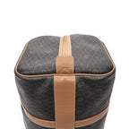 Travel Bag Medium Vintage Travel Boston Grey Honeycomb Coated Canvas