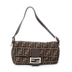 Bolso de Hombro Baguette de Lona Zucca Marrón