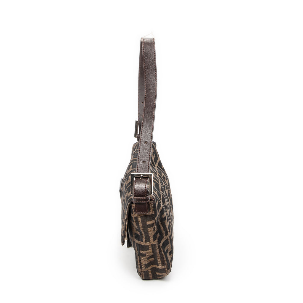 Bolso de Hombro Baguette de Lona Zucca Marrón