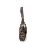Bolso de Hombro Baguette de Lona Zucca Marrón