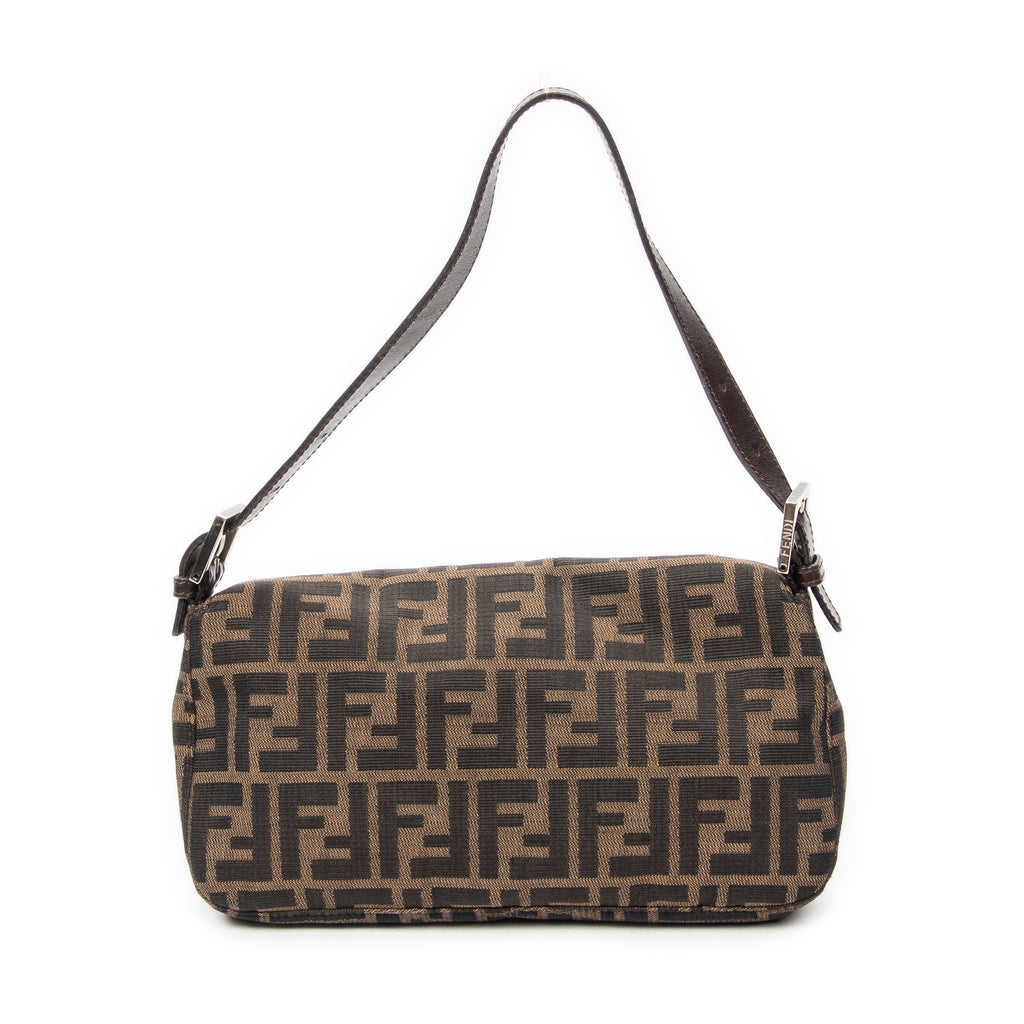 Bolso de Hombro Baguette de Lona Zucca Marrón