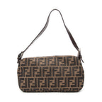 Bolso de Hombro Baguette de Lona Zucca Marrón