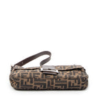 Bolso de Hombro Baguette de Lona Zucca Marrón