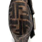 Bolso de Hombro Baguette de Lona Zucca Marrón