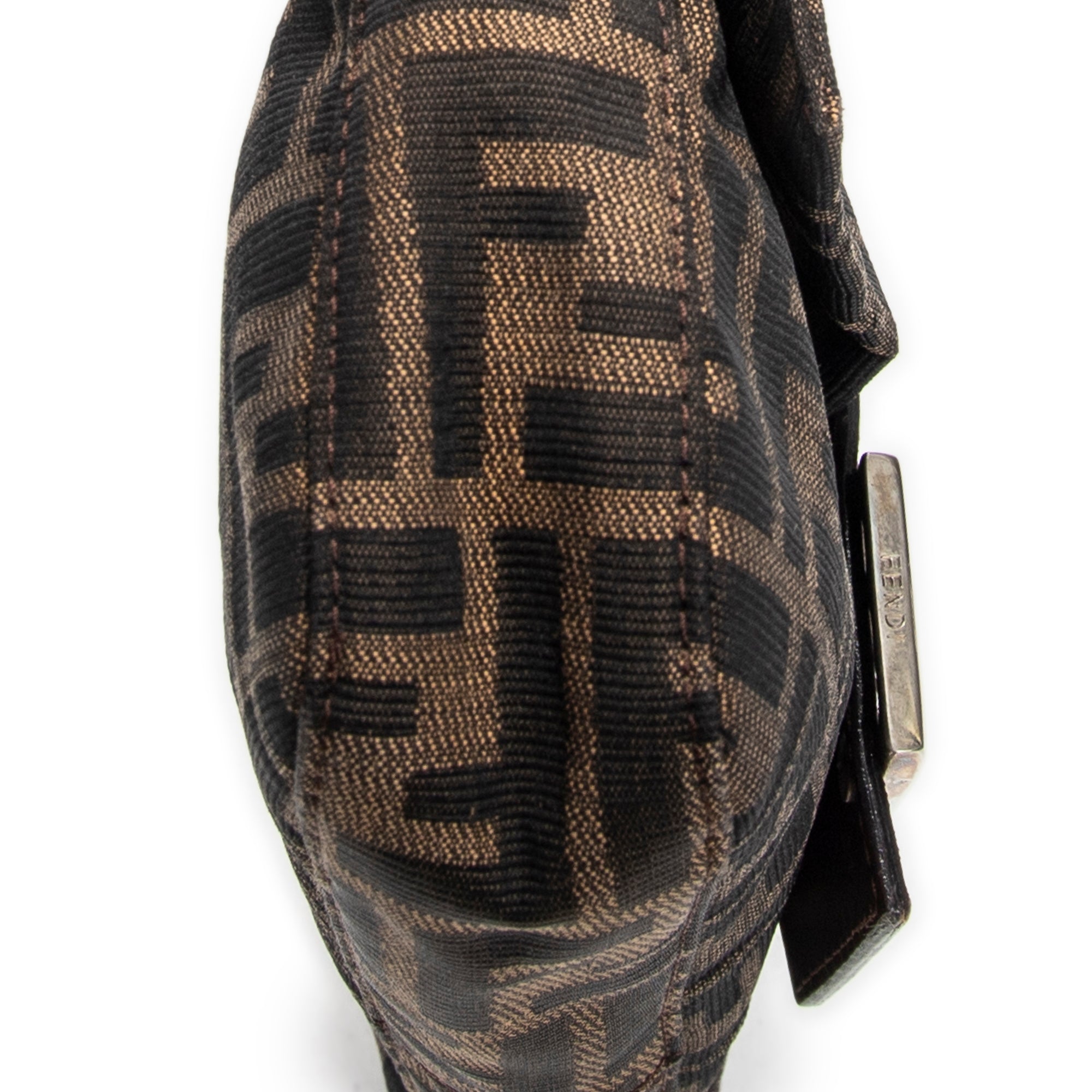 Bolso de Hombro Baguette de Lona Zucca Marrón