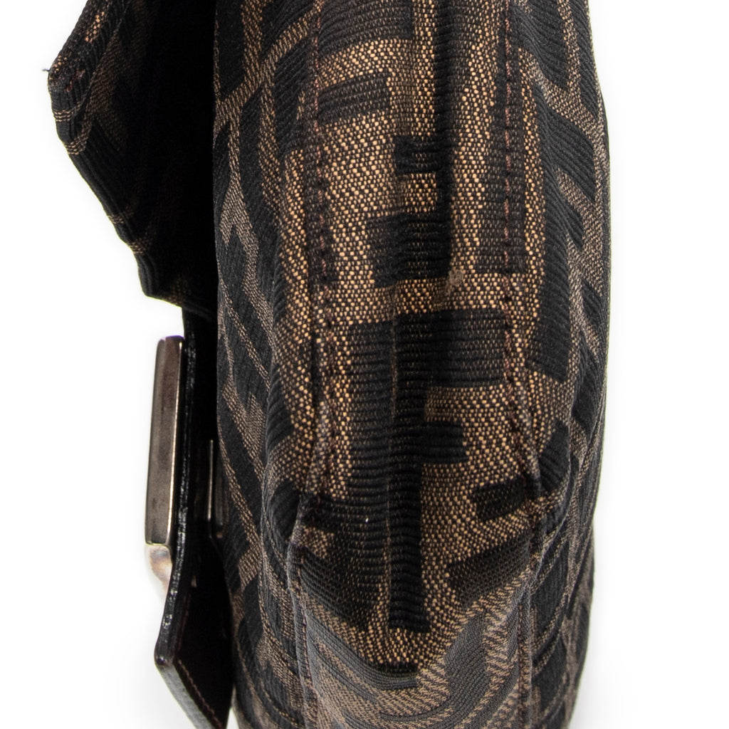 Bolso de Hombro Baguette de Lona Zucca Marrón