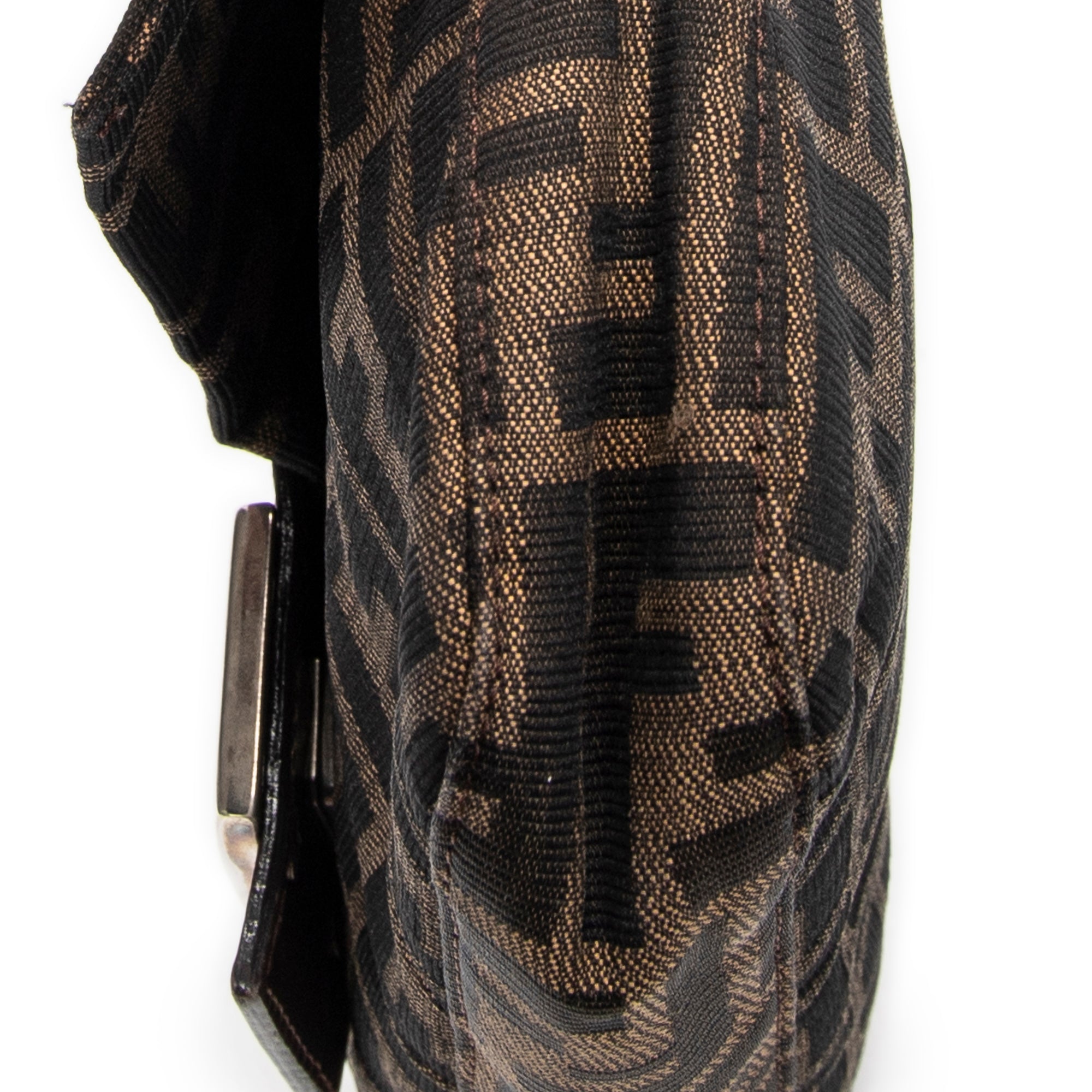 Bolso de Hombro Baguette de Lona Zucca Marrón