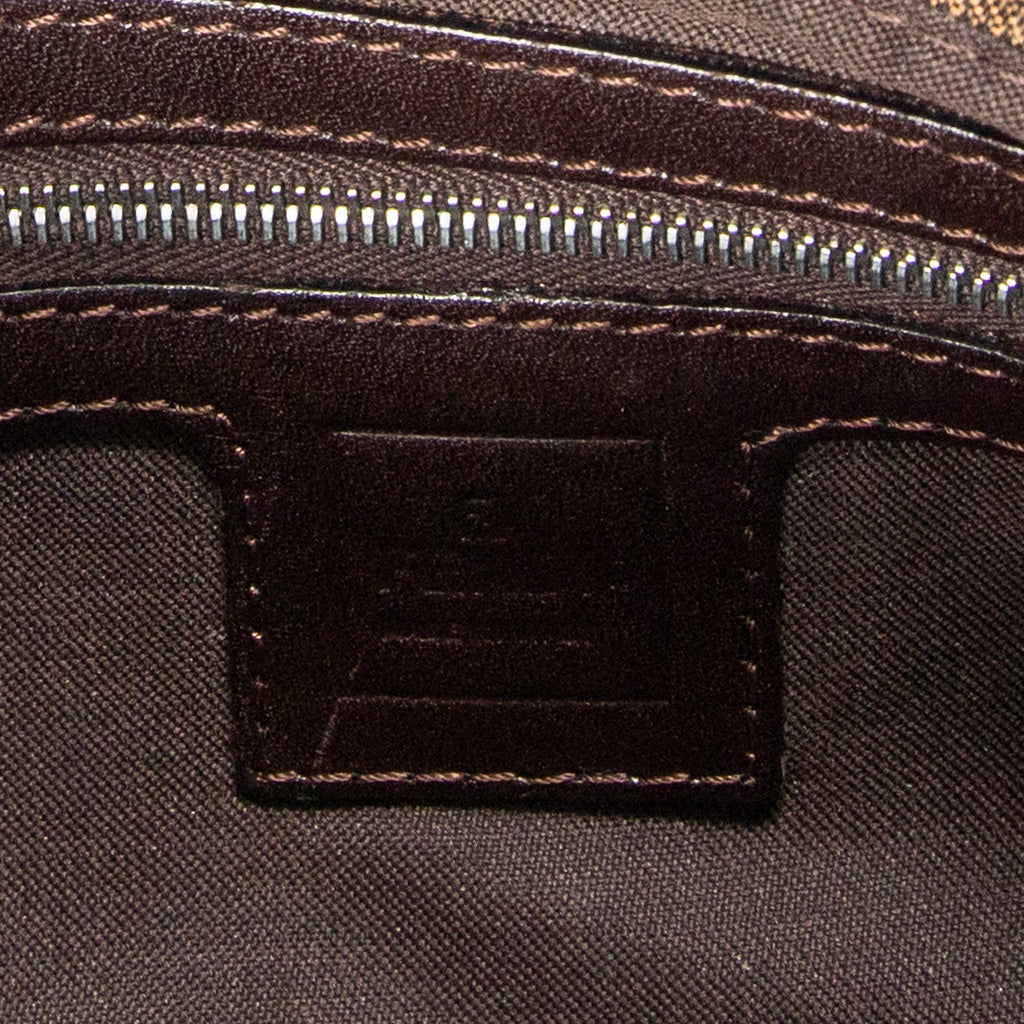 Bolso de Hombro Baguette de Lona Zucca Marrón