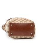 Shoulder Bag Small Bamboo Tote Brown Monogrammed Canvas